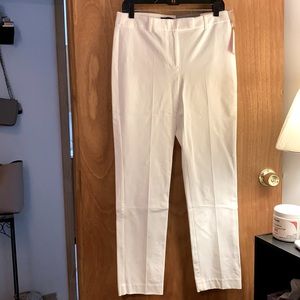 Talbots White High-Waisted Straight Pant